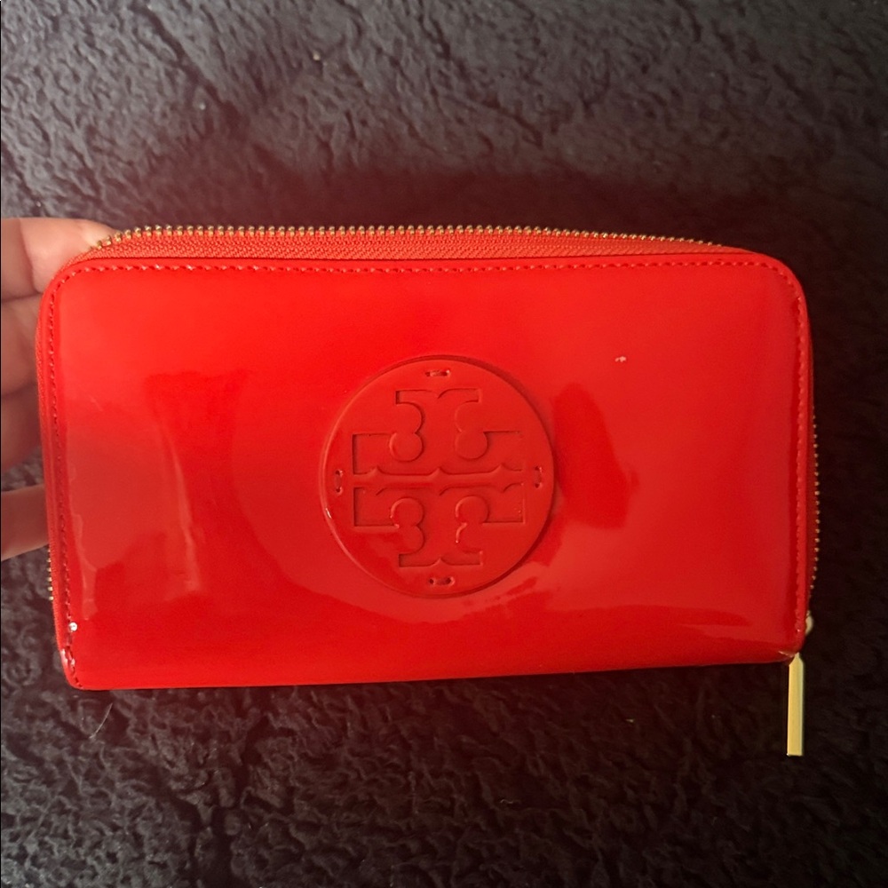 Tory Burch Glossy Red Wallet